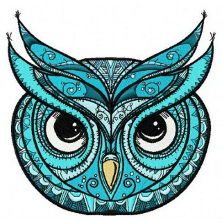 Serious owl embroidery design - Embroidery Design