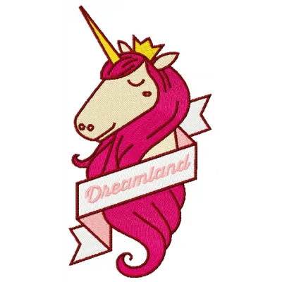 Unicorn from Dreamland 2 embroidery design preview showcasing a whimsical unicorn motif for stitching.