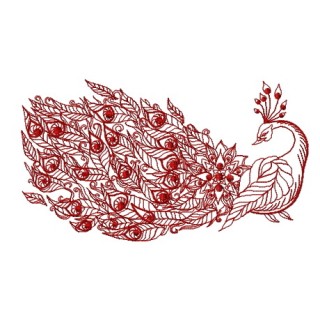 Gorgeous peacock 2 embroidery design - Embroidery Design