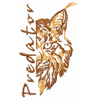 Predator lynx embroidery design - Embroidery Design