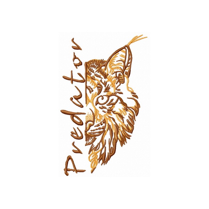 Predator lynx embroidery design - Embroidery Design