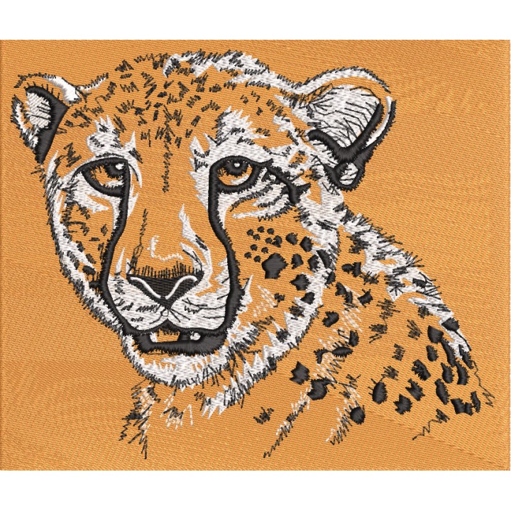 Cheetah big cat embroidery design - Embroidery Design