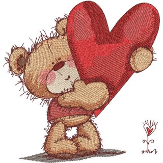 Bear with heart embroidery design - Embroidery Design
