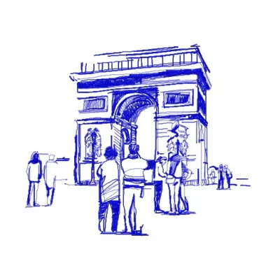 Preview of the Paris 5 embroidery design, showcasing a scenic travel motif perfect for stitching on pillows or bags.