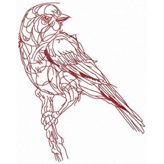 Sparrow sketch embroidery design - Embroidery Design