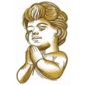 Preview of Young Prayer embroidery design featuring an angel motif, ideal for stitching on garments and home decor.