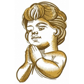 Young prayer embroidery design - Embroidery Design