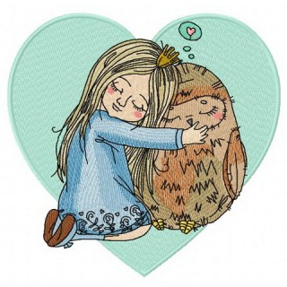 Friendship with owl embroidery design - Embroidery Design