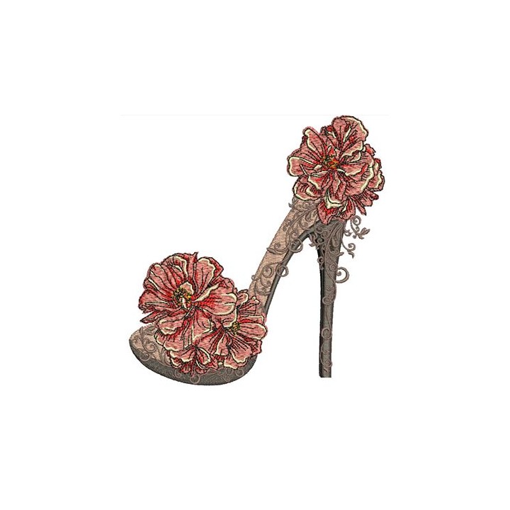 High heel shoe embroidery design - Embroidery Design