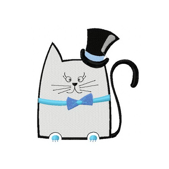 Gallant cat embroidery design - Embroidery Design