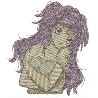 Anime girl 4 embroidery design - Embroidery Design