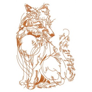 Fox in my dream sketch embroidery design - Embroidery Design