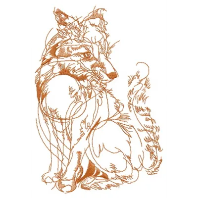 Preview of Fox in my dream sketch embroidery design, showcasing a whimsical fox motif for creative stitching projects.