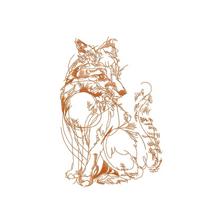 Fox in my dream sketch embroidery design - Embroidery Design