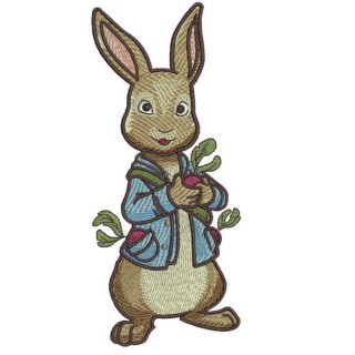 Bunny with radish 3 embroidery design - Embroidery Design