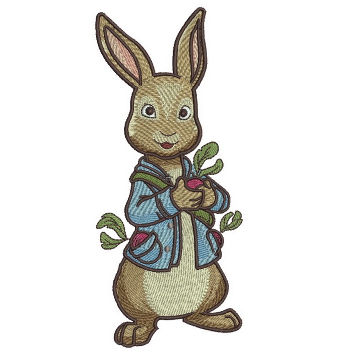 Bunny with radish 3 embroidery design - Embroidery Design
