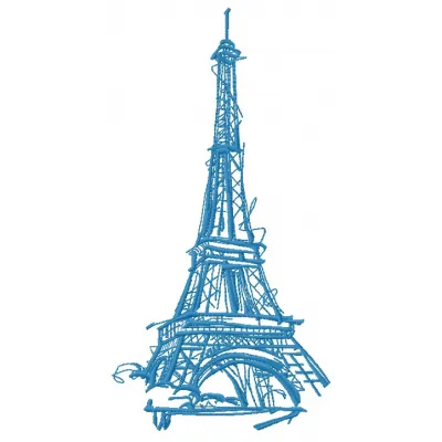 Eiffel Tower 3 embroidery design showcasing a scenic travel motif, ideal for embellishing tote bags and t-shirts.