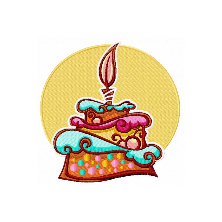 Happy birthday cake 2 embroidery design - Embroidery Design