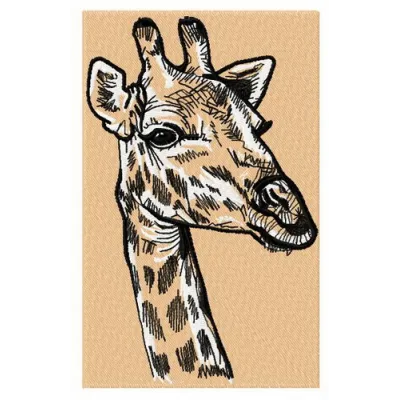 Giraffe 2 embroidery design showcasing a playful giraffe motif, ideal for stitching on baby onesies and tote bags.