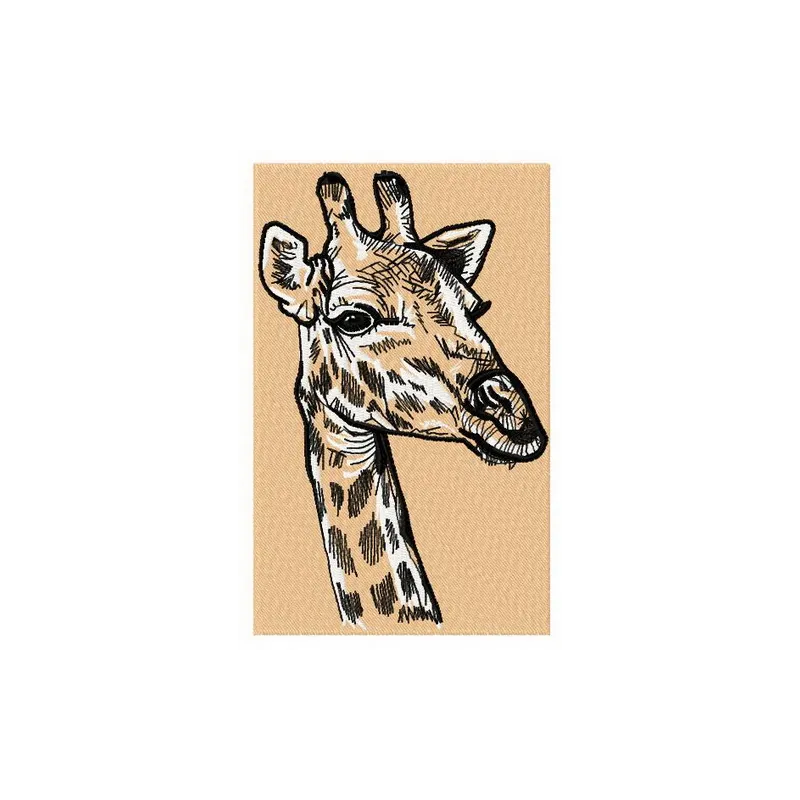 Giraffe 2 embroidery design showcasing a playful giraffe motif, ideal for stitching on baby onesies and tote bags.