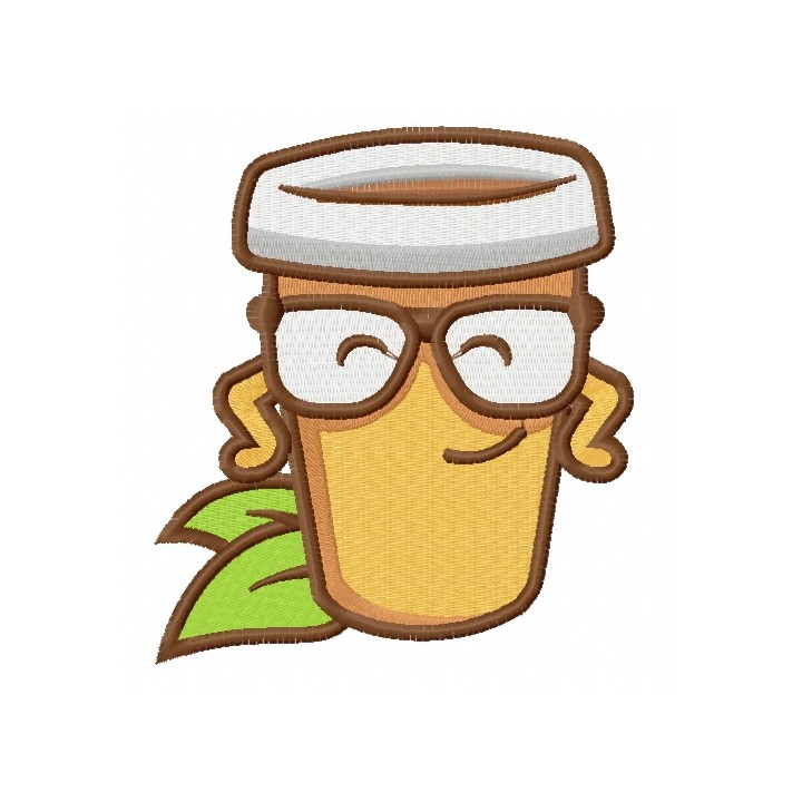 Organic coffee 2 embroidery design - Embroidery Design