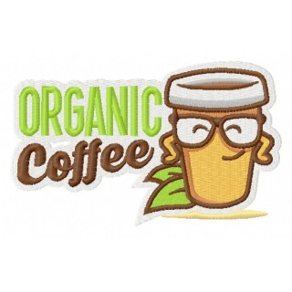 Organic coffee embroidery design - Embroidery Design