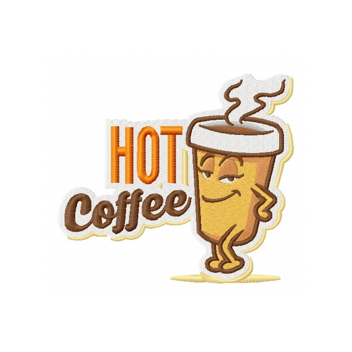 Hot coffee 2 embroidery design - Embroidery Design