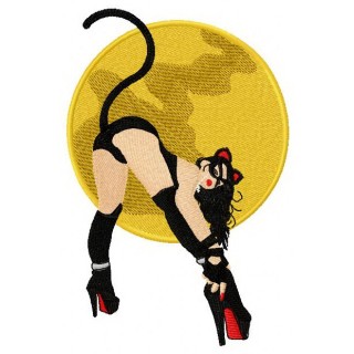 Catgirl embroidery design - Embroidery Design