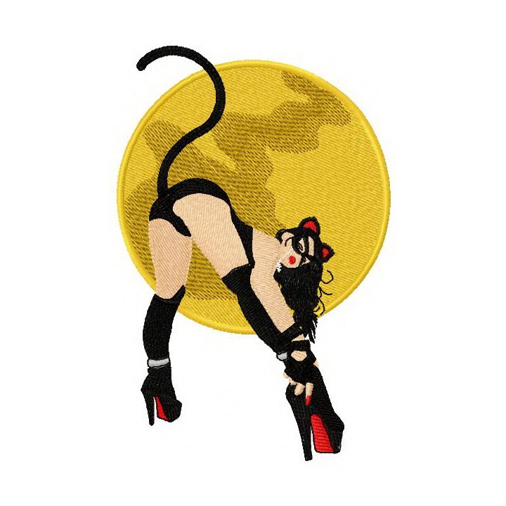 Catgirl embroidery design - Embroidery Design