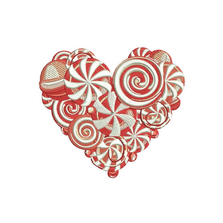 Lollipop heart embroidery design - Embroidery Design