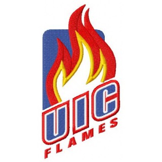 UIC Flames logo embroidery design - Embroidery Design