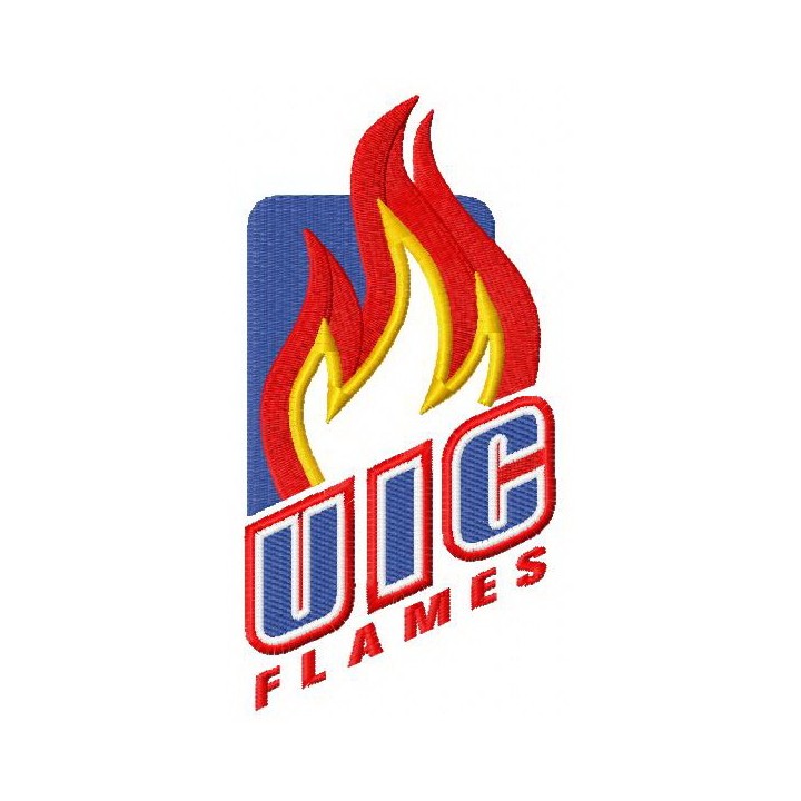 UIC Flames logo embroidery design - Embroidery Design