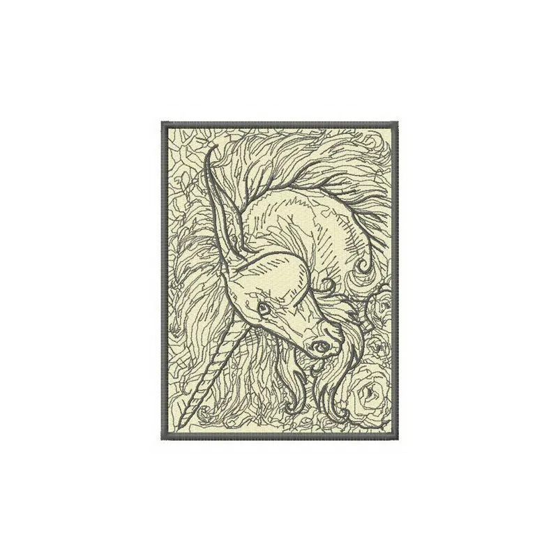 Preview of Unicorn 6 embroidery design featuring a whimsical unicorn motif for creative stitching projects.