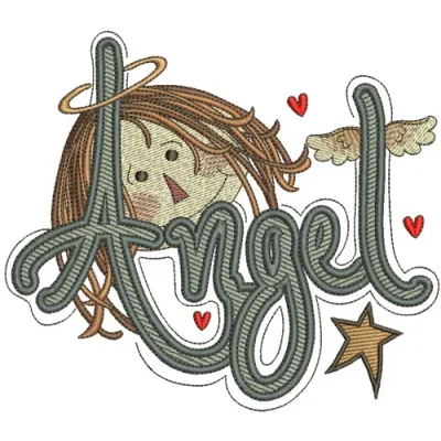 Preview of the Angel 2 embroidery design featuring a delicate angel motif, perfect for stitching on garments and gifts.