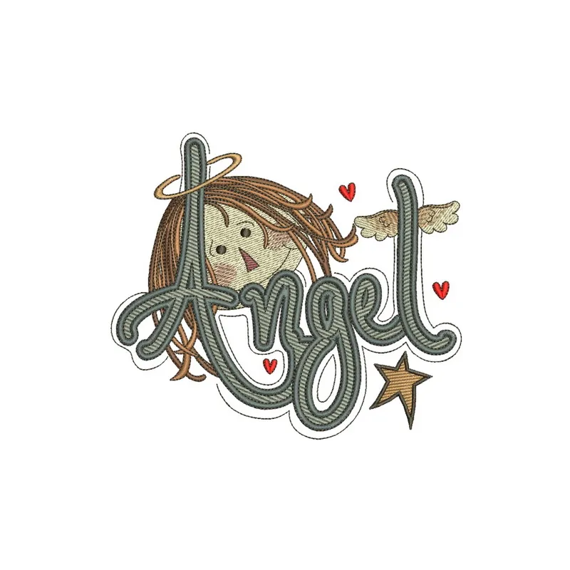 Preview of the Angel 2 embroidery design featuring a delicate angel motif, perfect for stitching on garments and gifts.