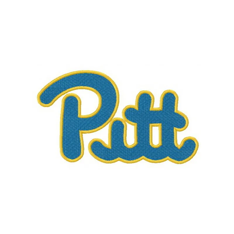 Pittsburgh Panthers logo embroidery design showcased on a fabric background, perfect for spirited stitching projects.