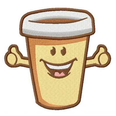 Preview of the 'Best Coffee 2' embroidery design featuring a coffee-themed stitched motif.