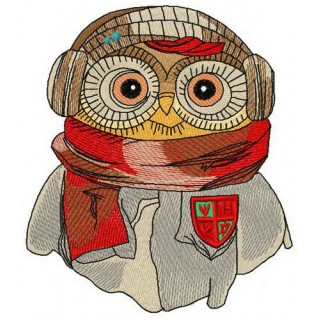 Owl the pilot embroidery design - Embroidery Design