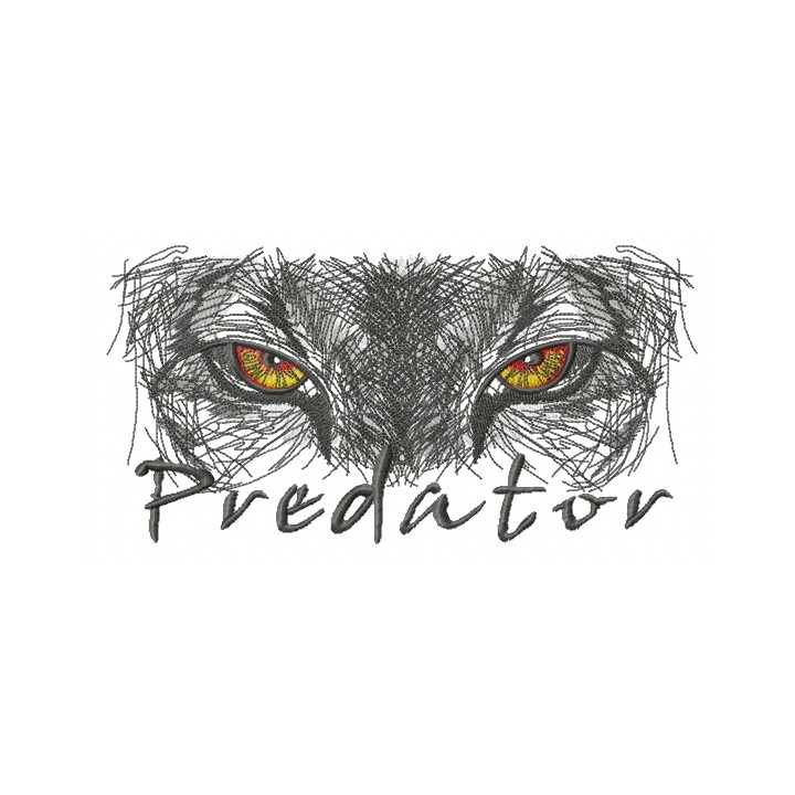 Predator's look embroidery design - Embroidery Design