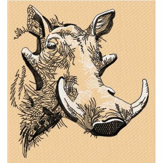 Wart Hogs sketch embroidery design - Embroidery Design