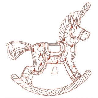 Wooden rocking horse embroidery design - Embroidery Design