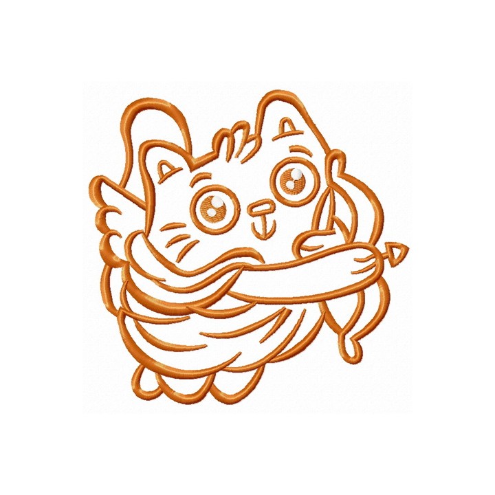 Cat the cupid embroidery design - Embroidery Design