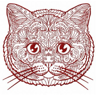Mosaic cat 11 embroidery design - Embroidery Design