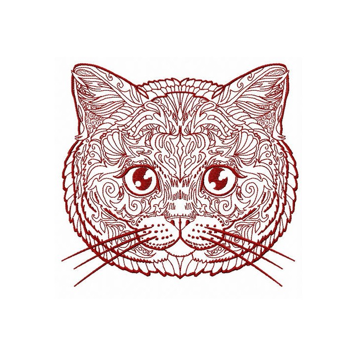 Mosaic cat 11 embroidery design - Embroidery Design