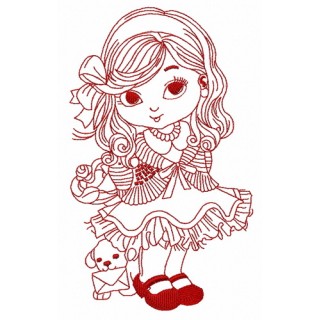 Little cute girl 6 embroidery design - Embroidery Design