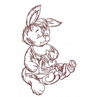 Sleeping bunny 4 embroidery design - Embroidery Design