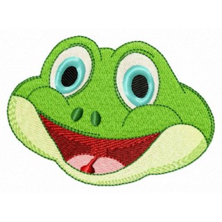 Happy frog embroidery design - Embroidery Design