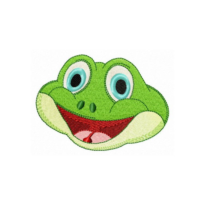 Happy frog embroidery design - Embroidery Design
