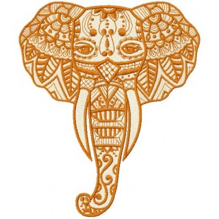 Tribal elephant embroidery design - Embroidery Design