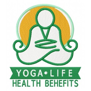 Yoga life health benefits embroidery design - Embroidery Design